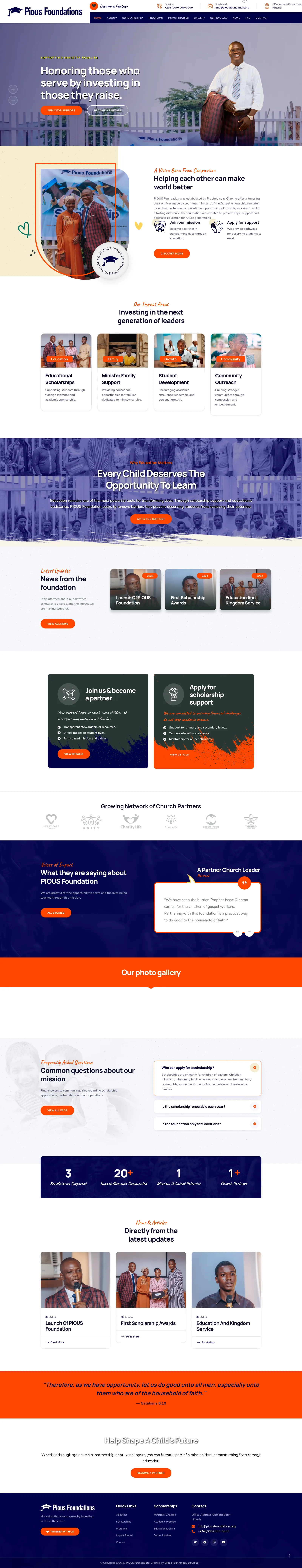 Pious Foundation Platform Presentation